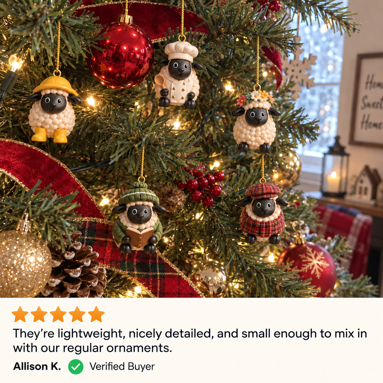 Customer Christmas tree sheep ornaments