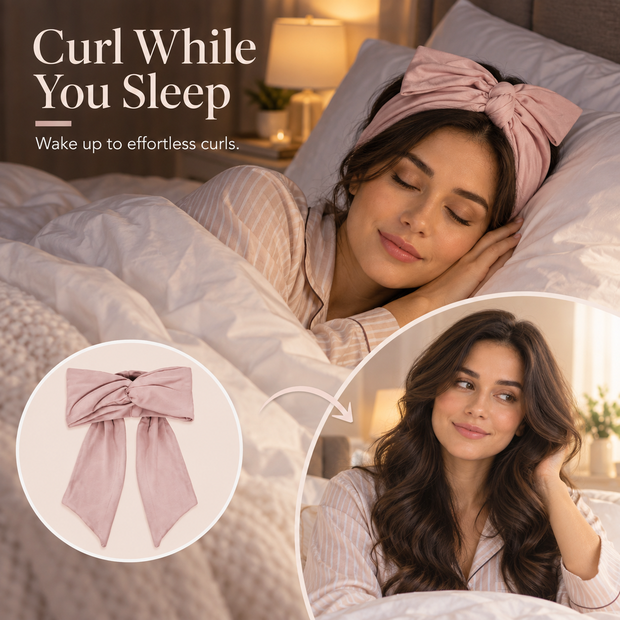 🎀 2-IN-1 HEATLESS CURLING BOW HEADBAND