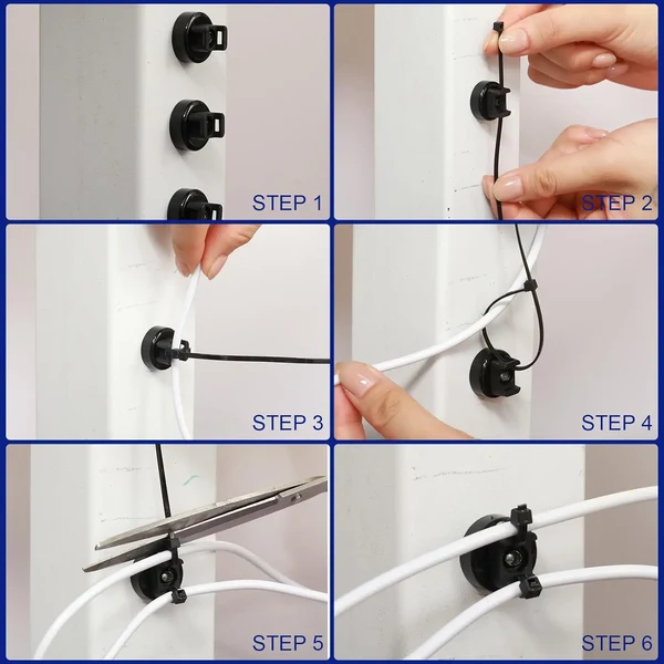 🧲 Heavy-Duty Magnetic Cable Tie Mounts – 22mm, 22lbs Strong Magnetic Zip Tie Bases for Wire & Cable Management