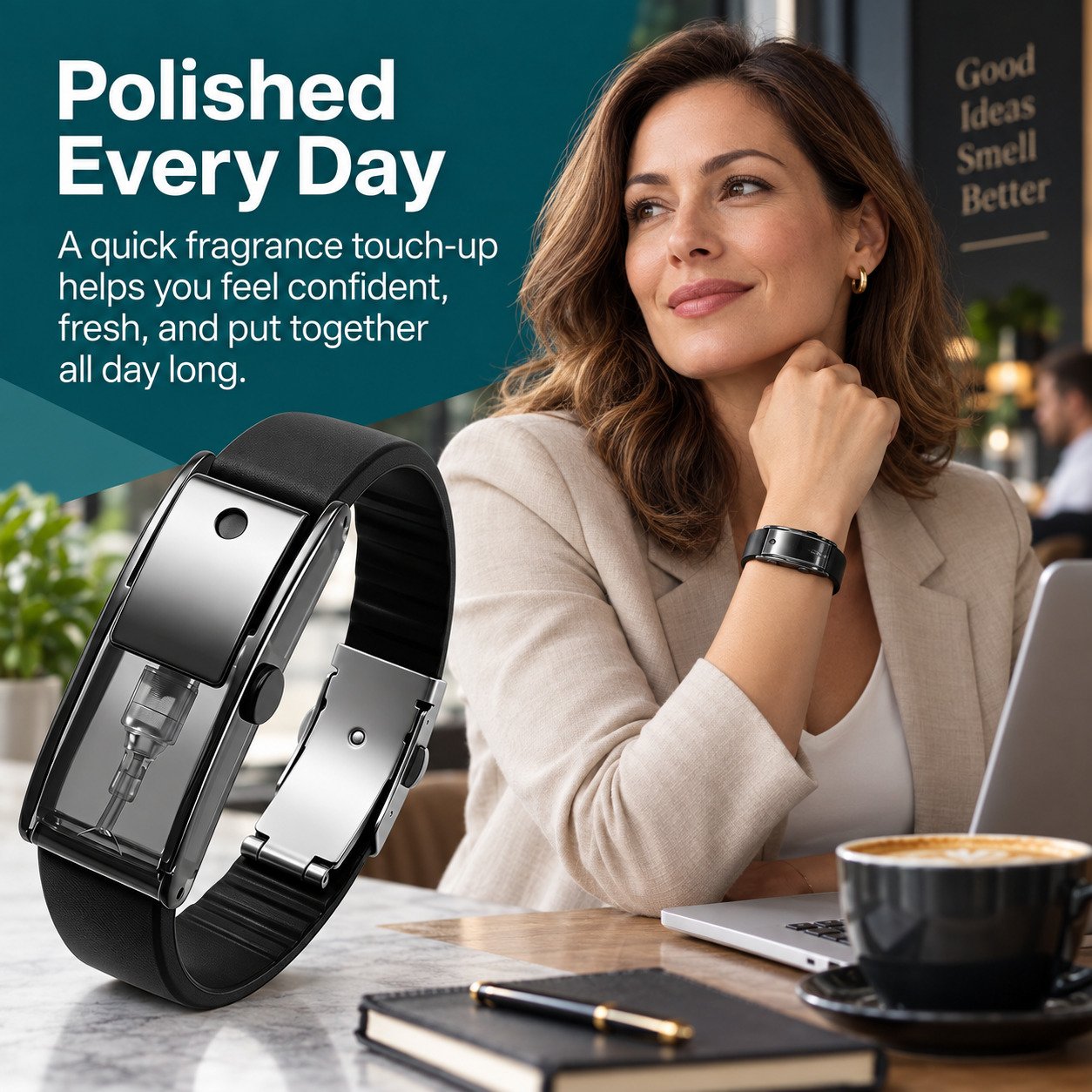 Fragrance atomizer bracelet for everyday wear