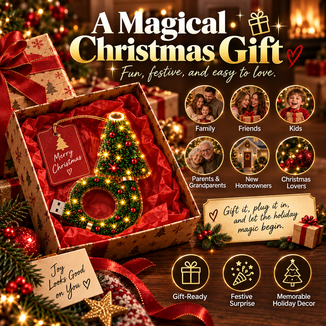 Christmas projection light gift idea for family and friends