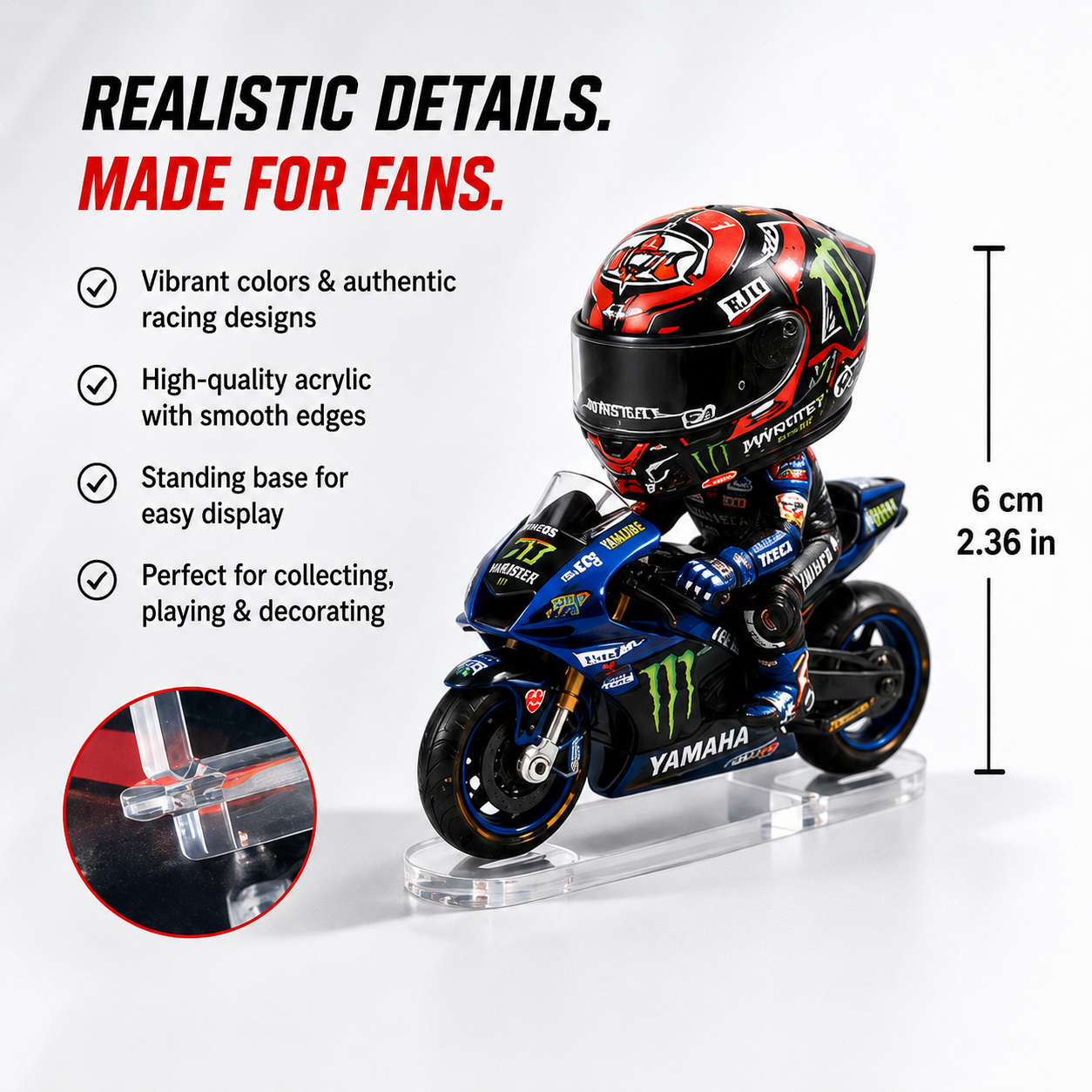 Motorcycle racing collectible realistic details and size