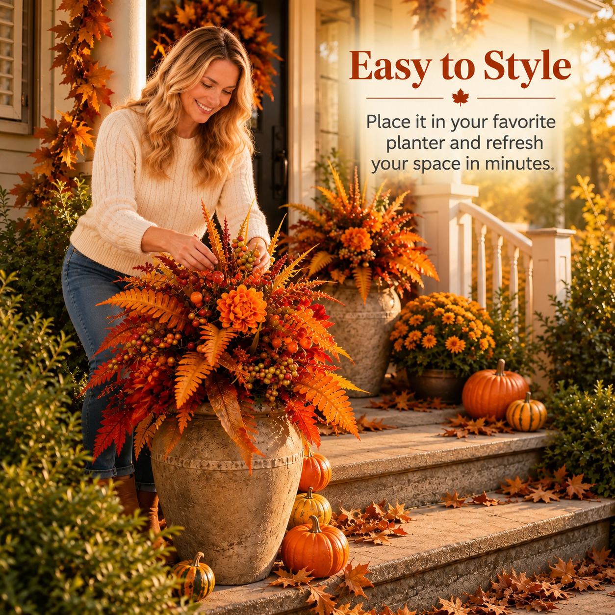 💥Hot Sale 50% Off 🍂 Autumn Harvest Floral Garden Stake Arrangement