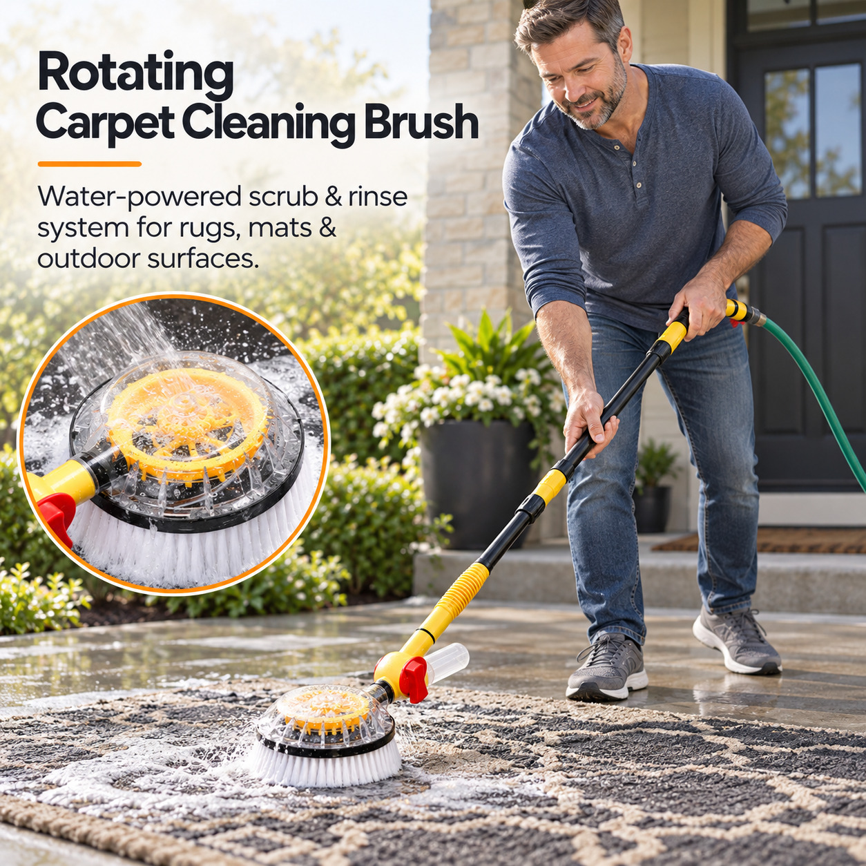 Rotating Carpet Cleaning Brush