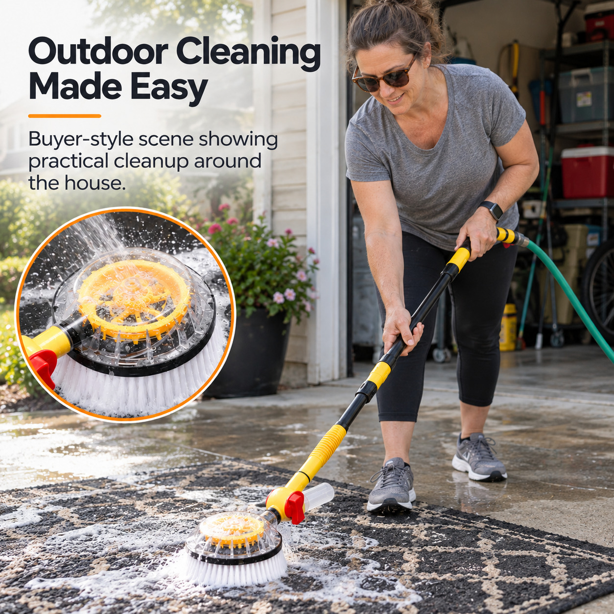 Rotating Carpet Cleaning Brush