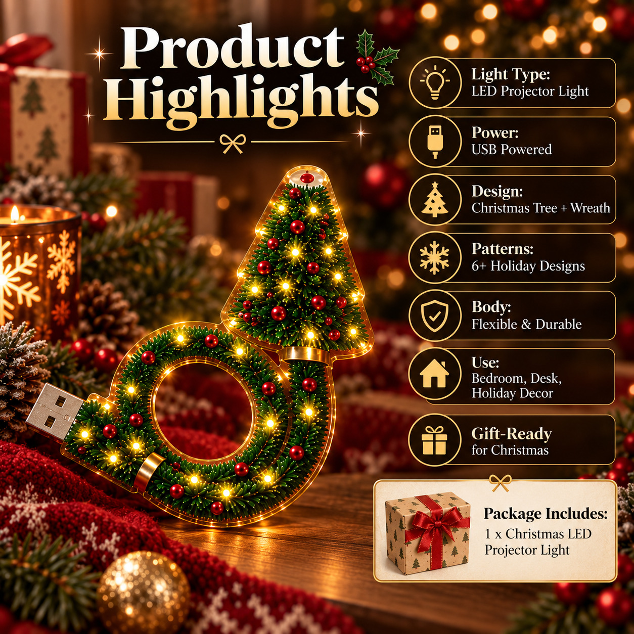 🎄 Christmas LED Projector Light