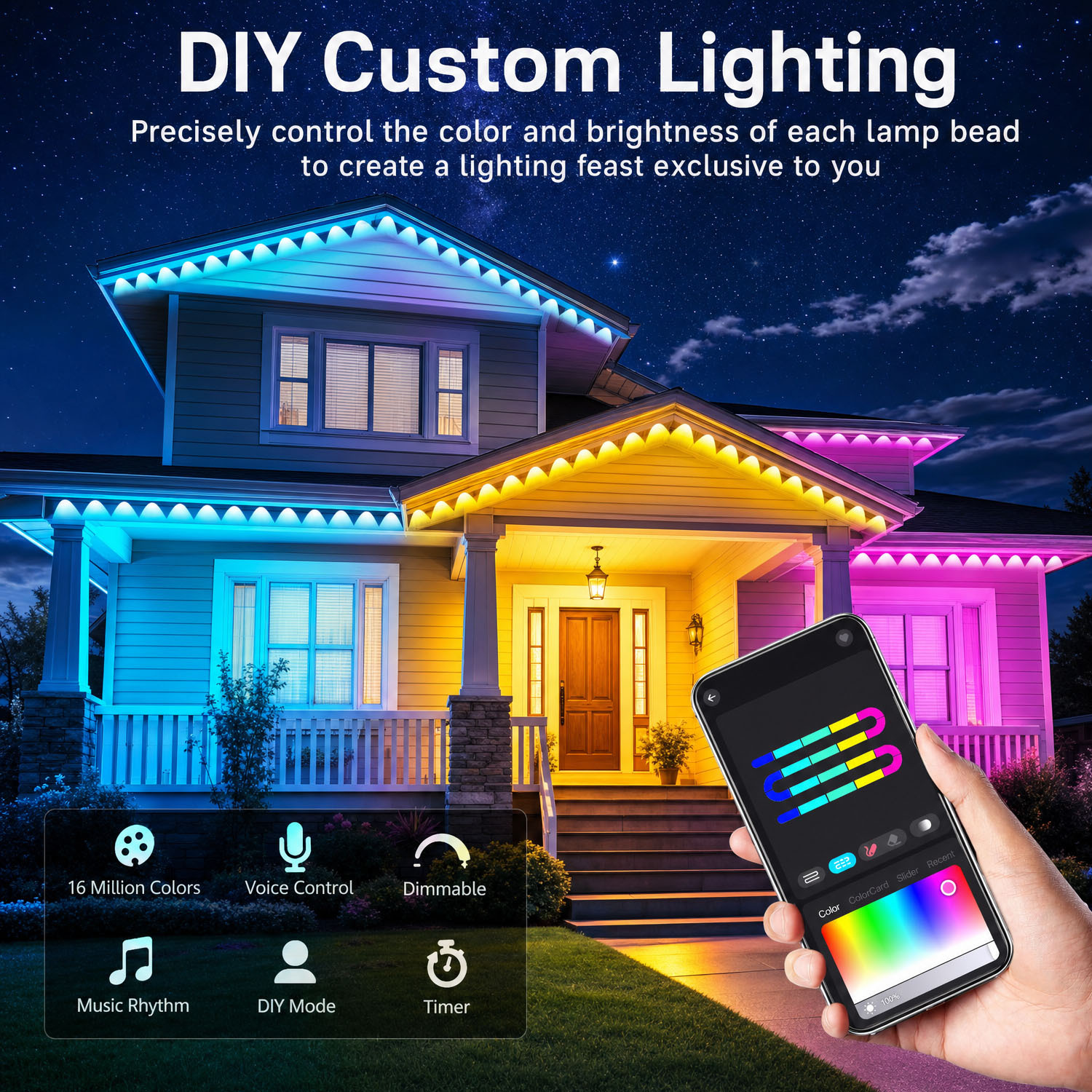 🎅 Early Christmas 49%OFF - Smart Rainbow LED Permanent Outdoor Light - Smartlight 🎁