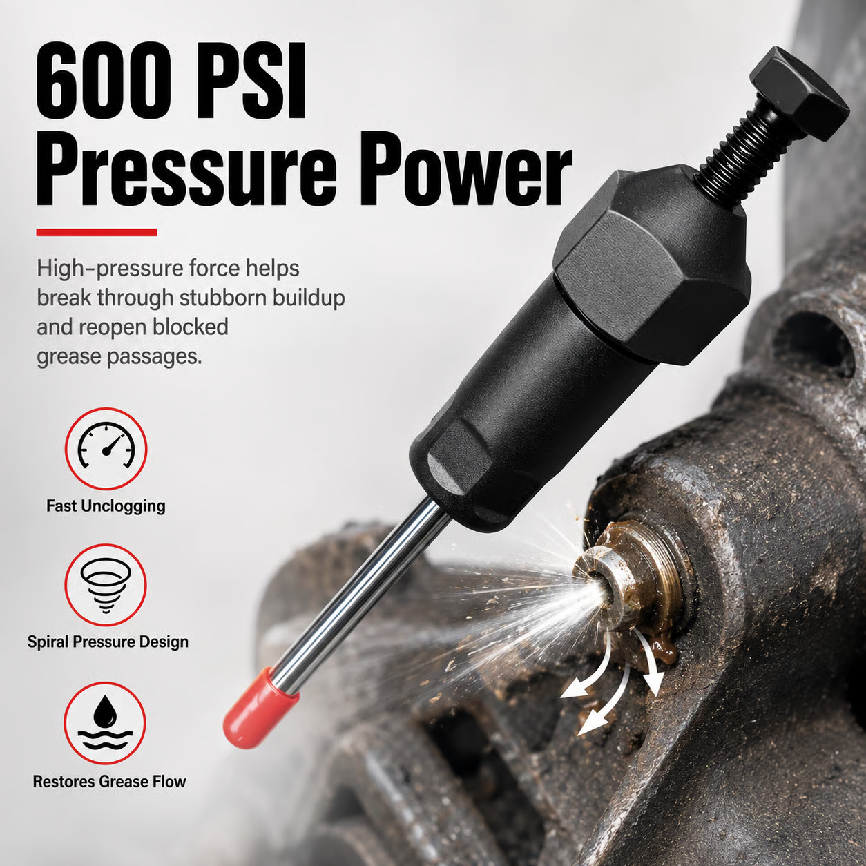 Heavy-Duty Grease Fitting Unclogging Tool