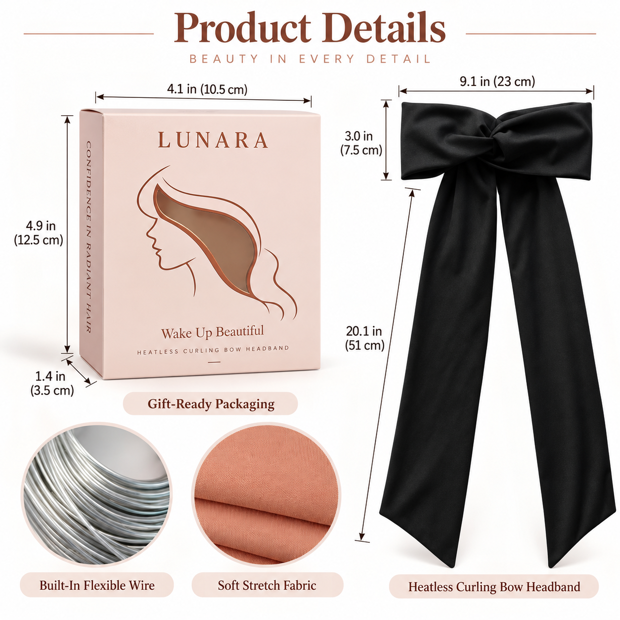🎀 2-IN-1 HEATLESS CURLING BOW HEADBAND