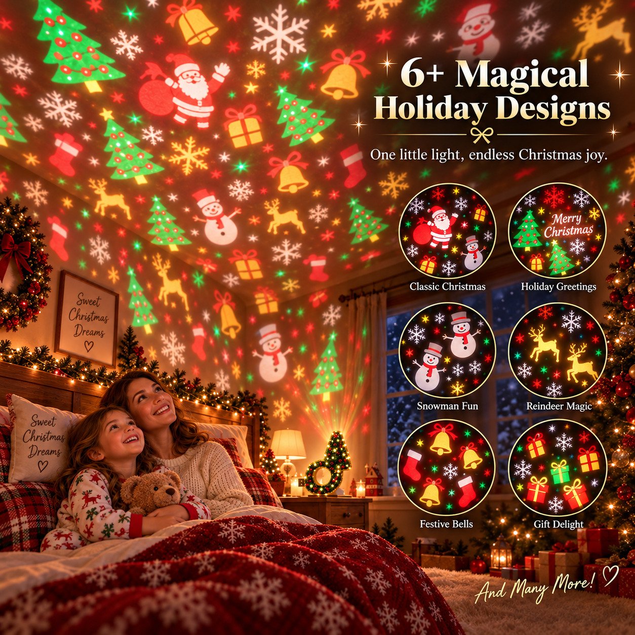 Multiple Christmas projector patterns