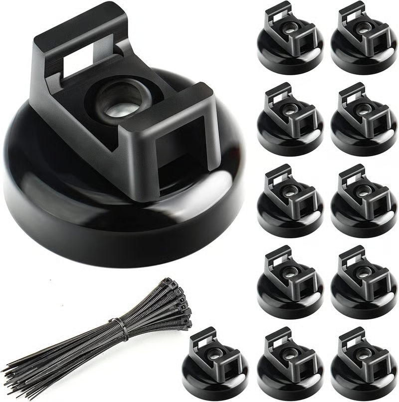 🧲 Heavy-Duty Magnetic Cable Tie Mounts – 22mm, 22lbs Strong Magnetic Zip Tie Bases for Wire & Cable Management