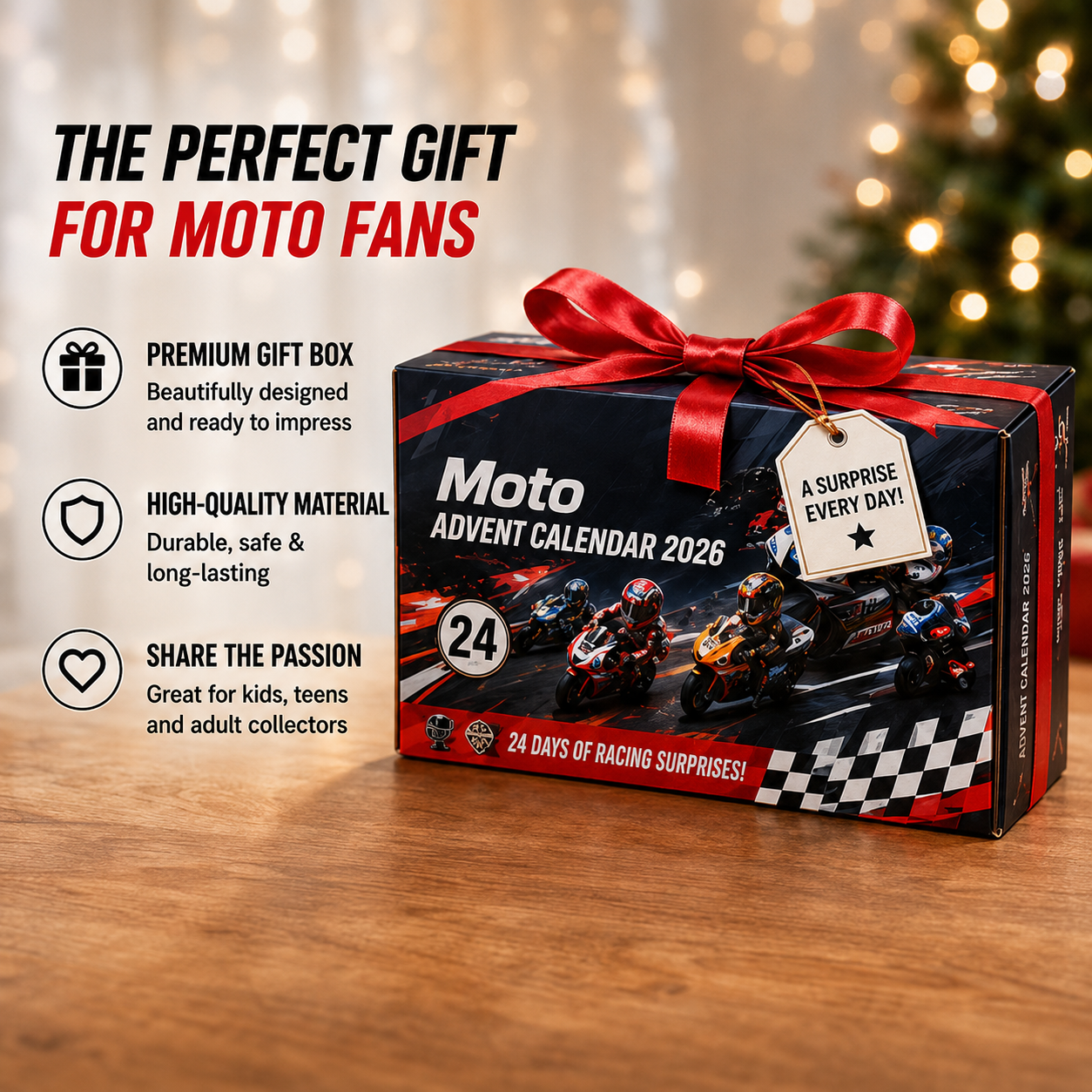 Christmas gift box for motorcycle racing fans