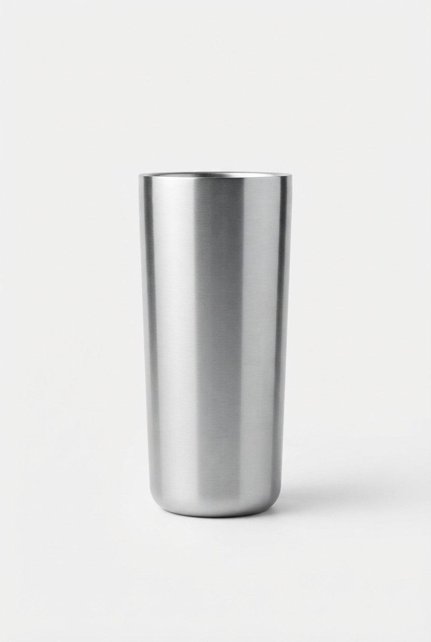 Silver insulated stainless steel tumbler