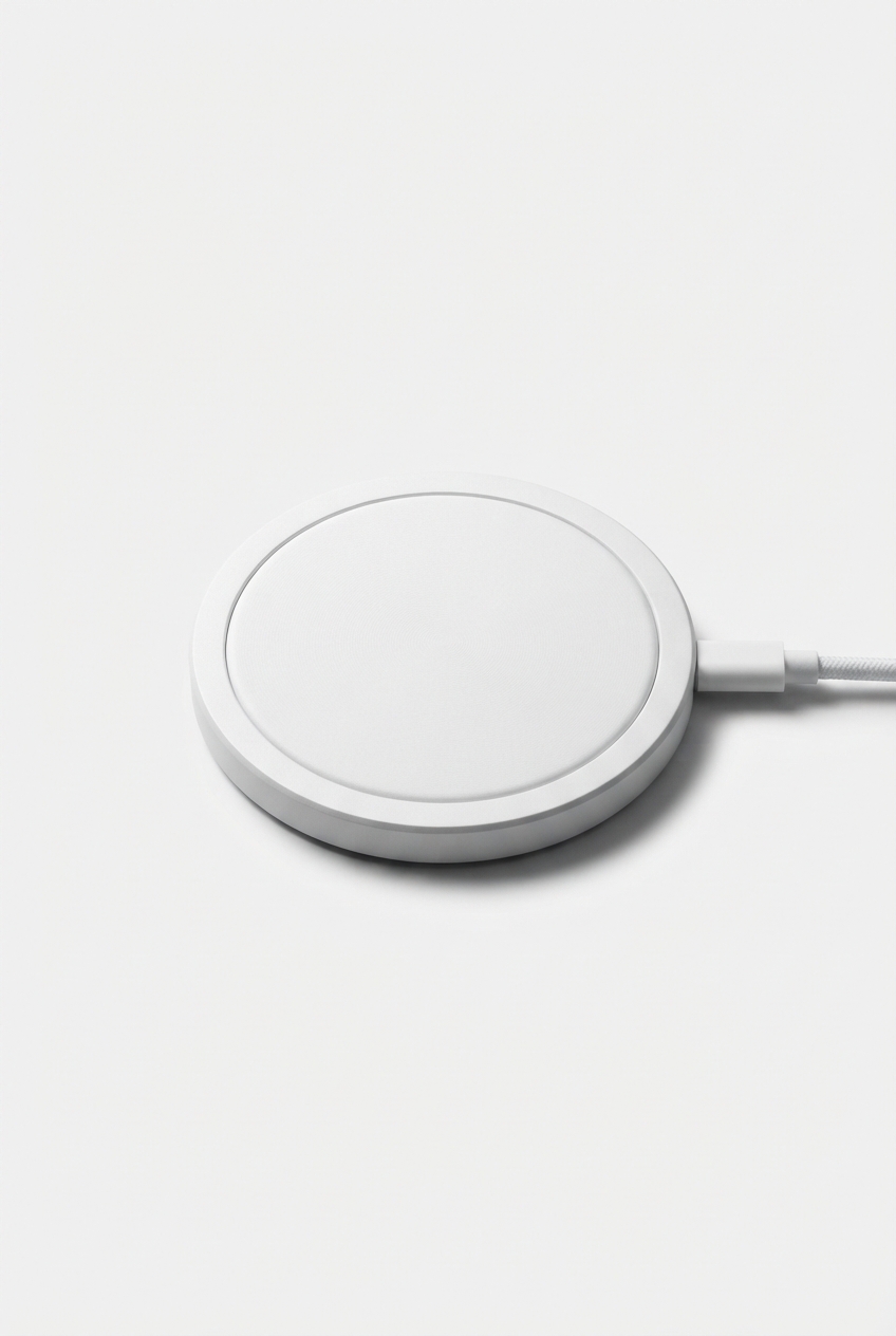 White magnetic wireless charging pad