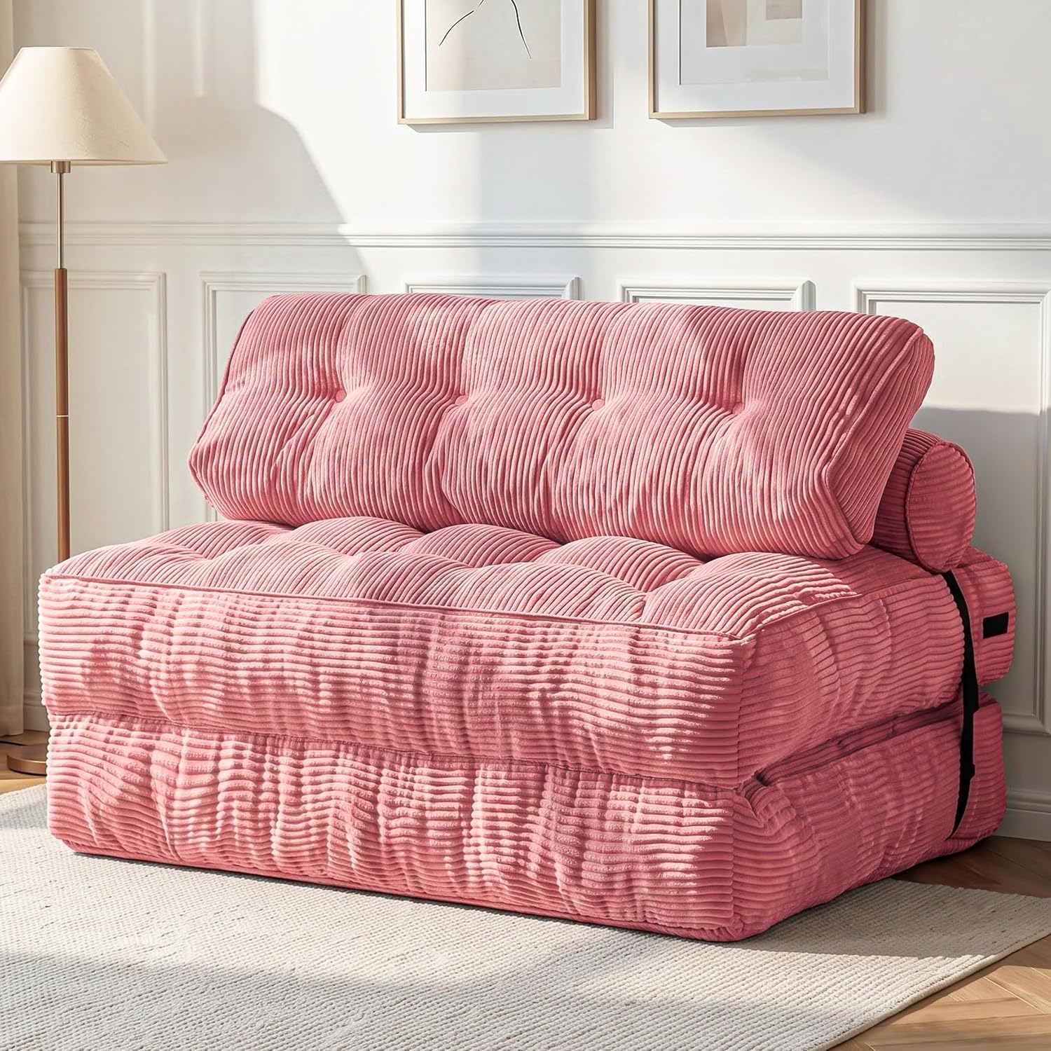 Folding Sofa Bed, Convertible Chair Bed with Pillow