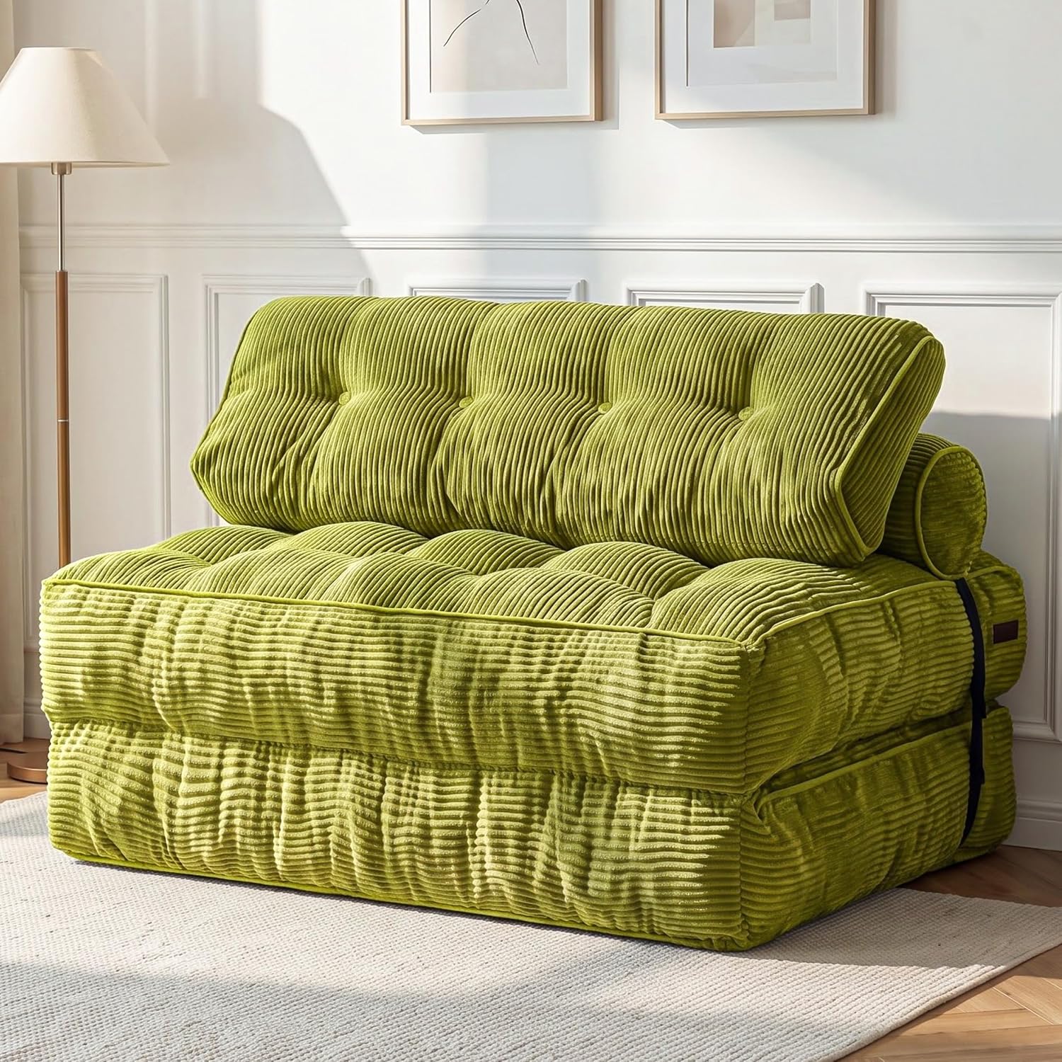 Folding Sofa Bed, Convertible Chair Bed with Pillow
