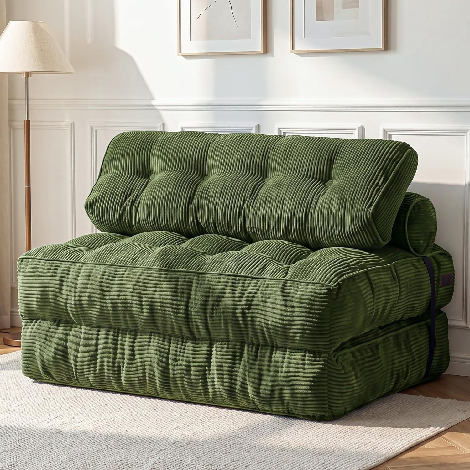 Folding Sofa Bed, Convertible Chair Bed with Pillow