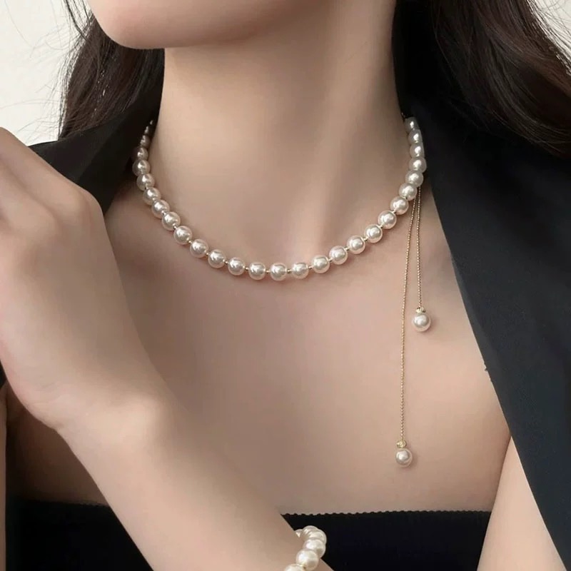 💖 2024 Joyería vendedora caliente Gran reducción de precio💟Collar de perlas Elizabeth de oro de 18 k