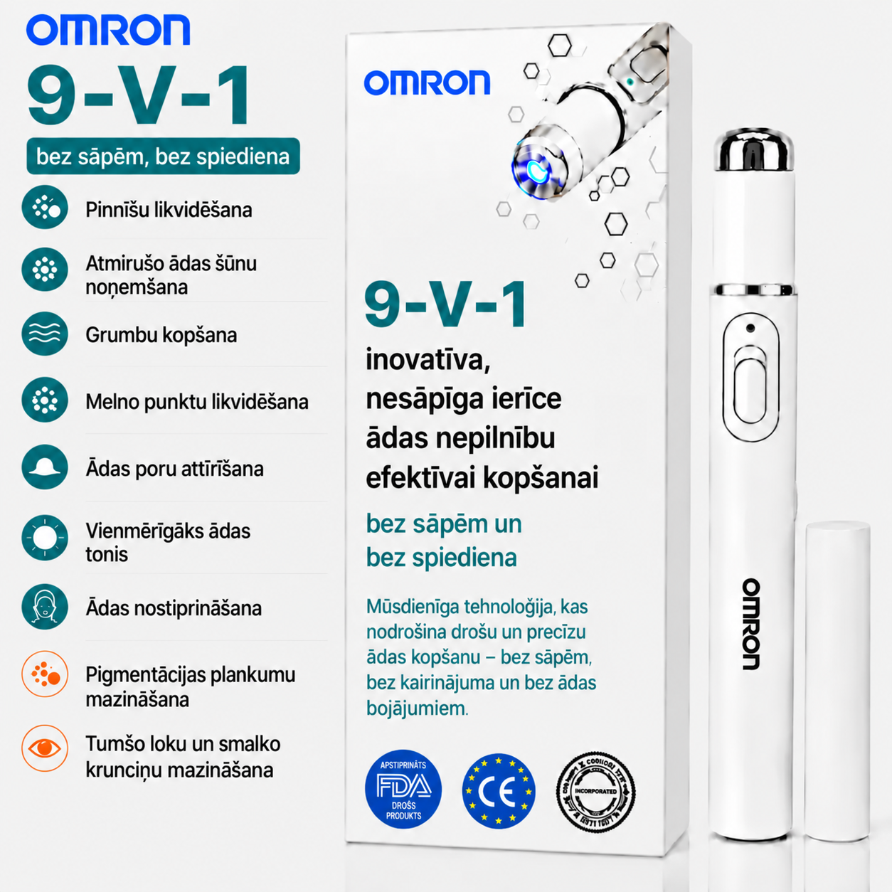 Omron™ daudzfunkcionāls dzimumzīmju noņemšanas rīks visam ķermenim – jaunākais 2026. gada modelis. Nesāpīgs un neinvazīvs ādas kopšanas risinājums. Tas ļauj ātri un bez rētām noņemt dzimumzīmes mājas apstākļos. Ražots ASV.