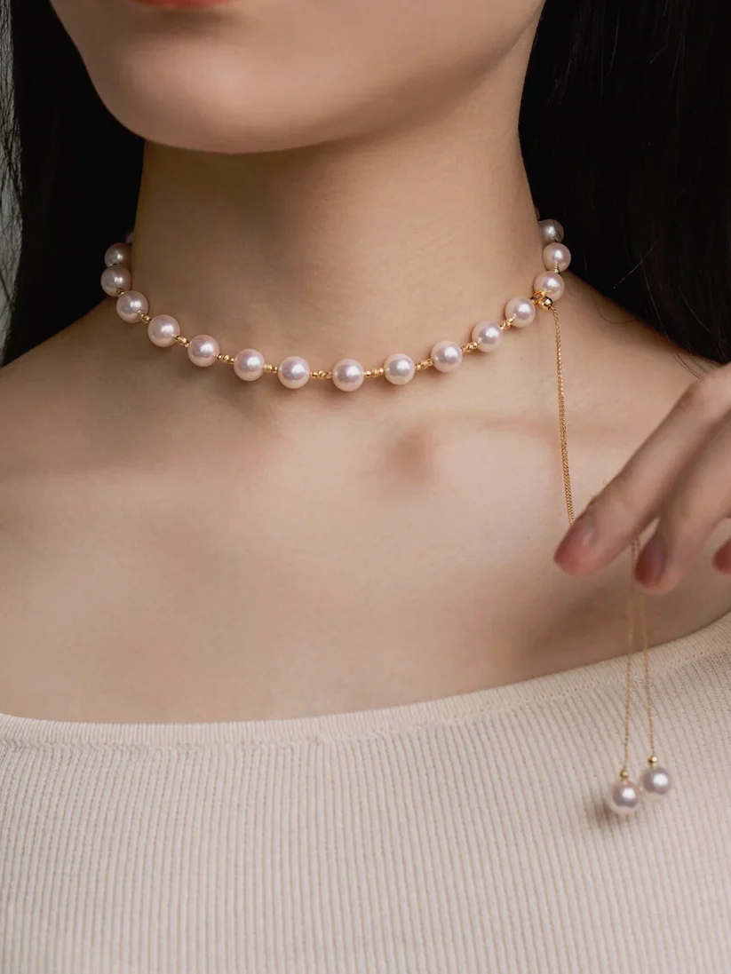 💖 2024 Joyería vendedora caliente Gran reducción de precio💟Collar de perlas Elizabeth de oro de 18 k