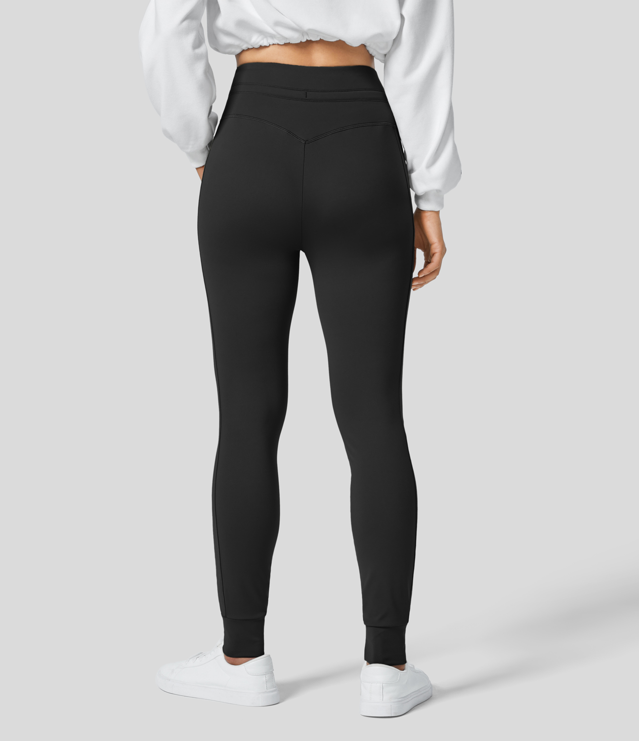 Softlyzero Thermal High Waisted Drawstring Side Pocket Full Length Yoga Joggers