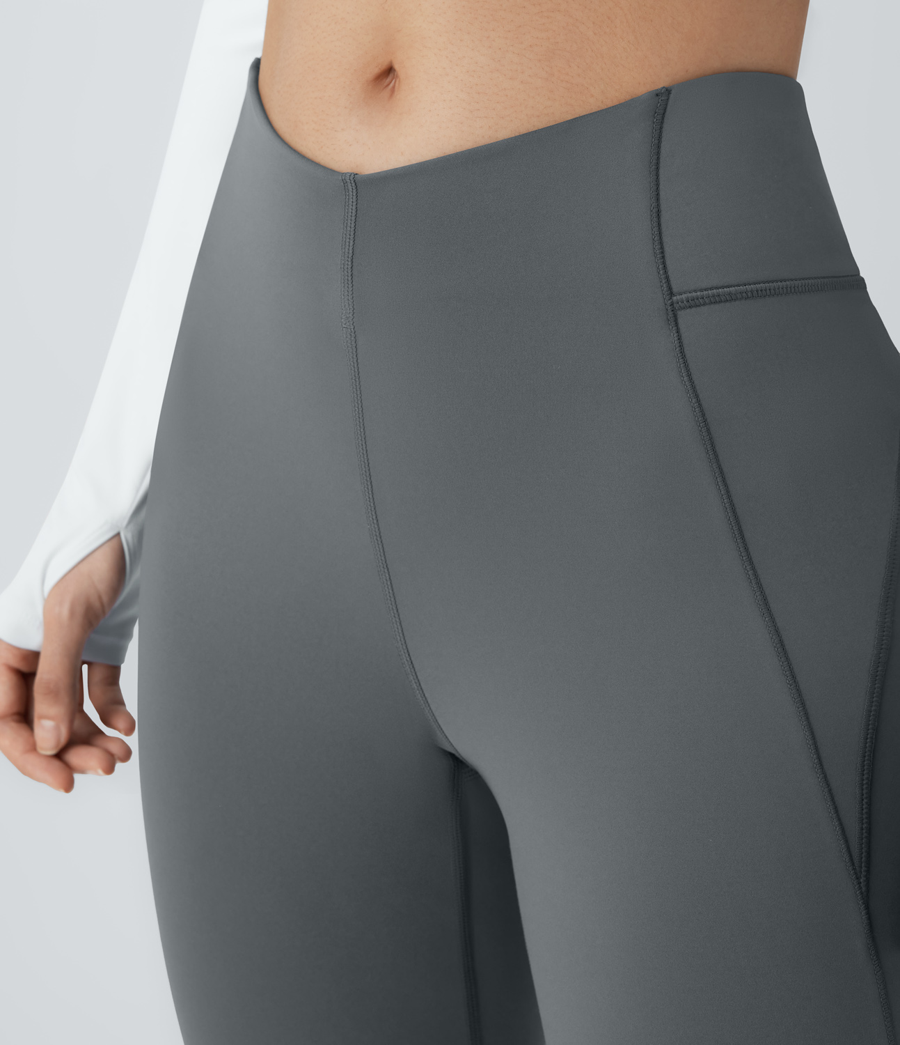 V Shaped High Waisted Thermal Yoga Flare Pants