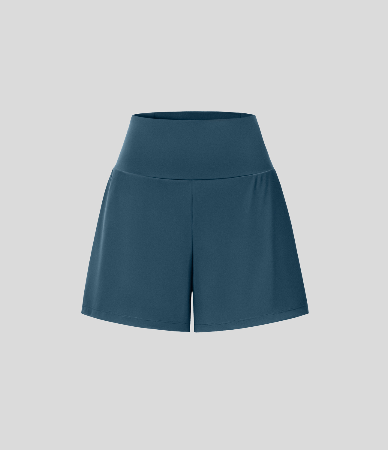 Super High Waisted Back Pocket & Side Hidden Pocket 2-in-1 Yoga Shorts 5''-Longer Length