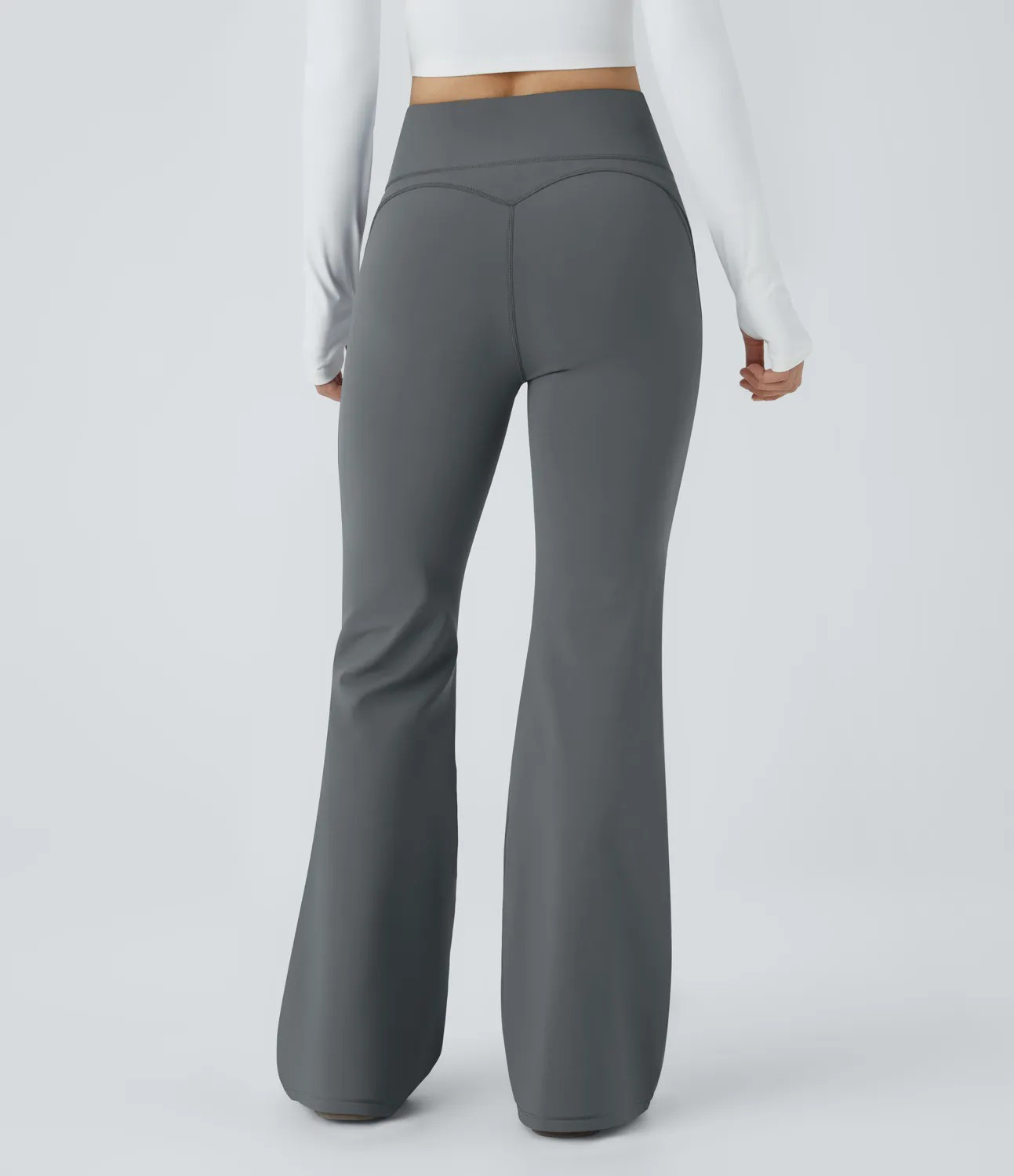 V Shaped High Waisted Thermal Yoga Flare Pants