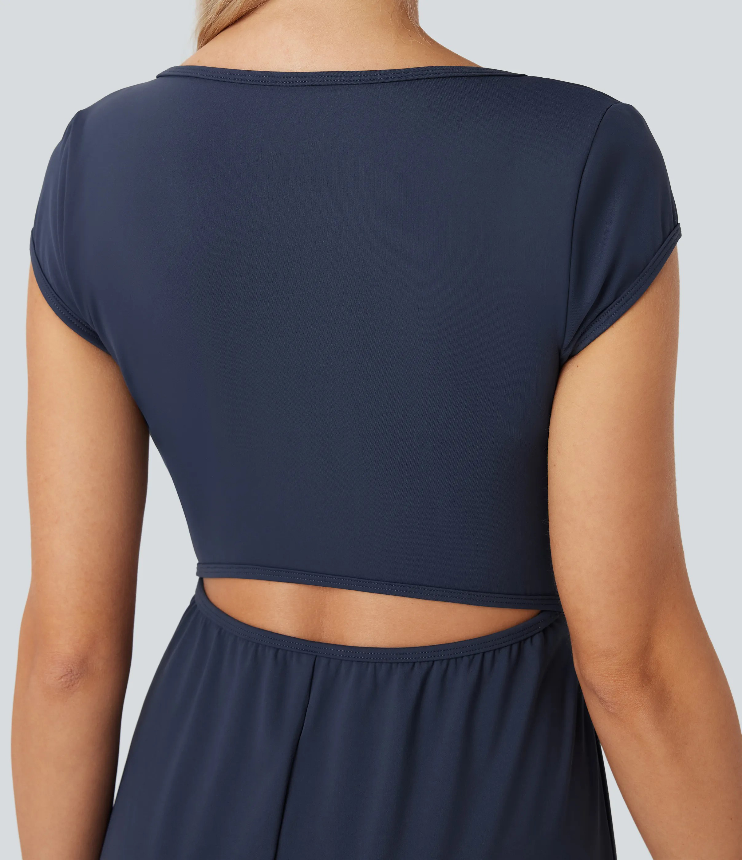SoftlyZero Airy Short Sleeve Wide Leg Cool Touch Yoga Jumpsuit with Pockets-Easy Peezy Edition