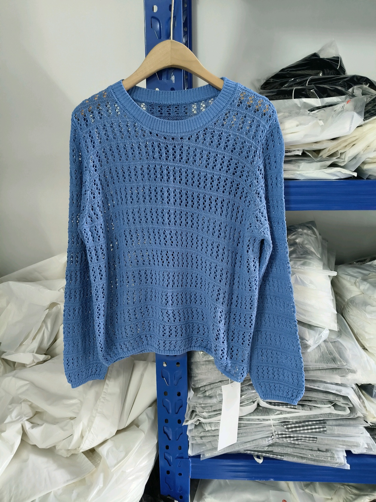 Women’s Klein Blue Openwork Knit Cover-Up