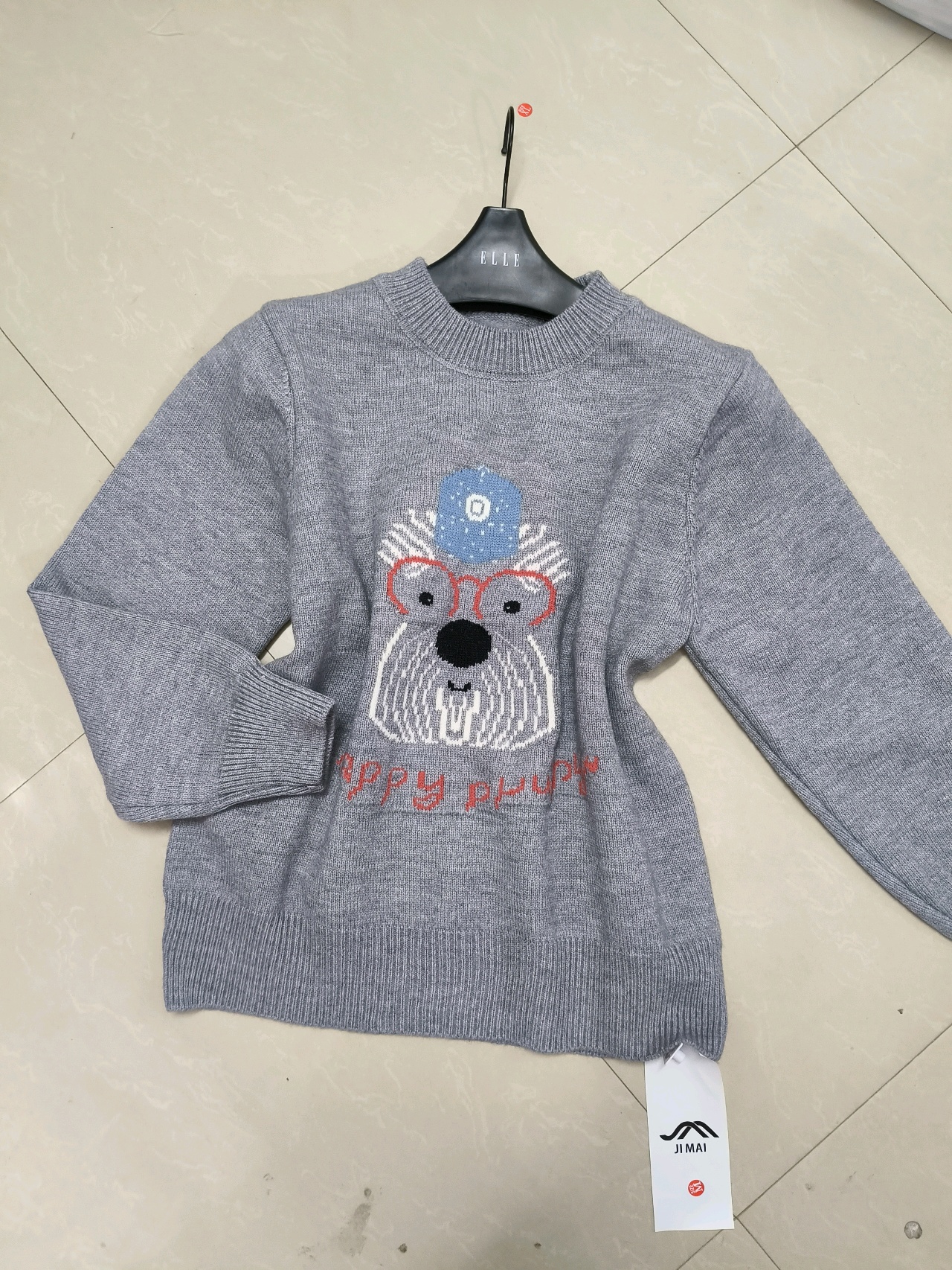 Women's Cute Dog Jacquard Knit Sweater