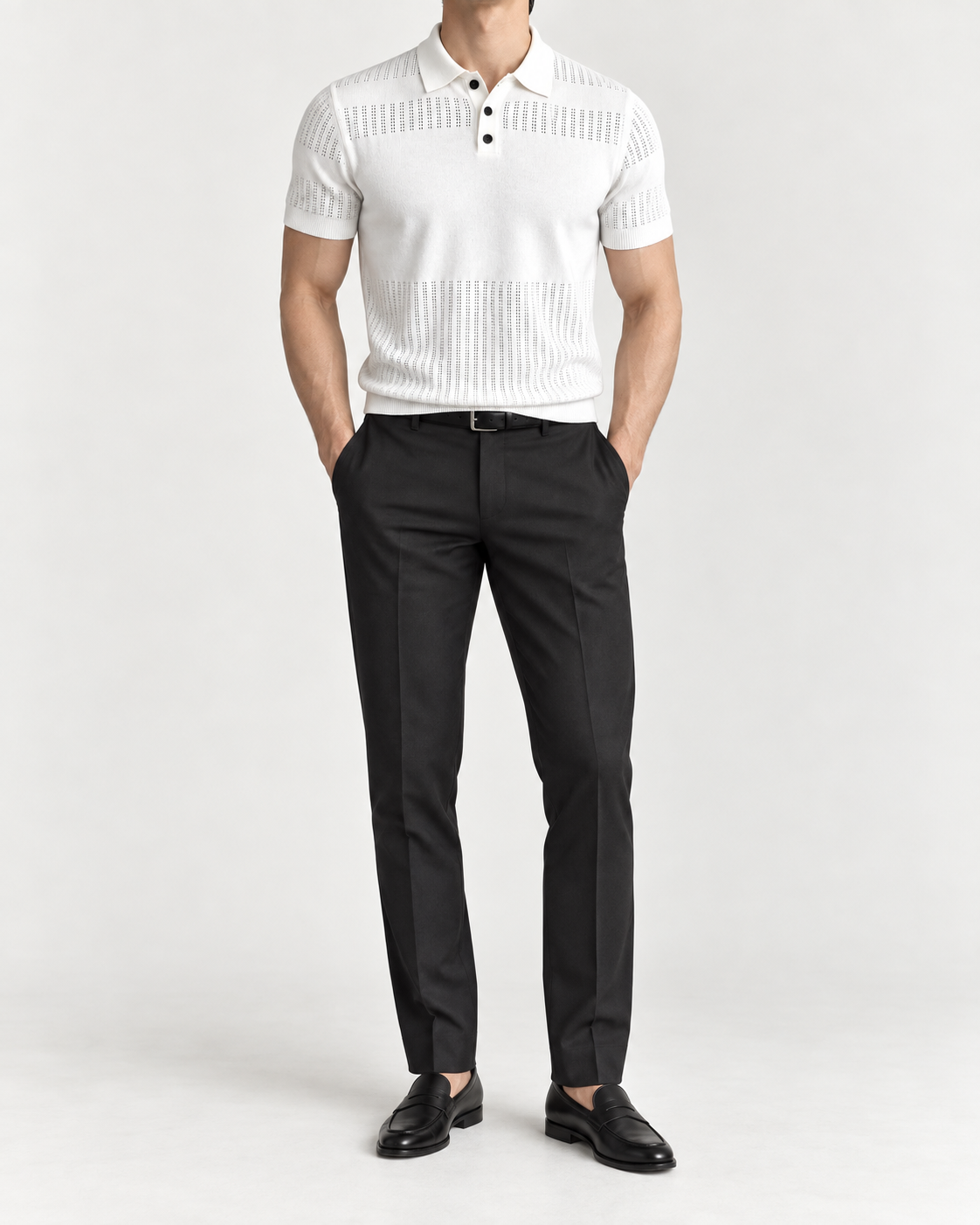 Men's Cooling Openwork Knit Short Sleeve Shirt