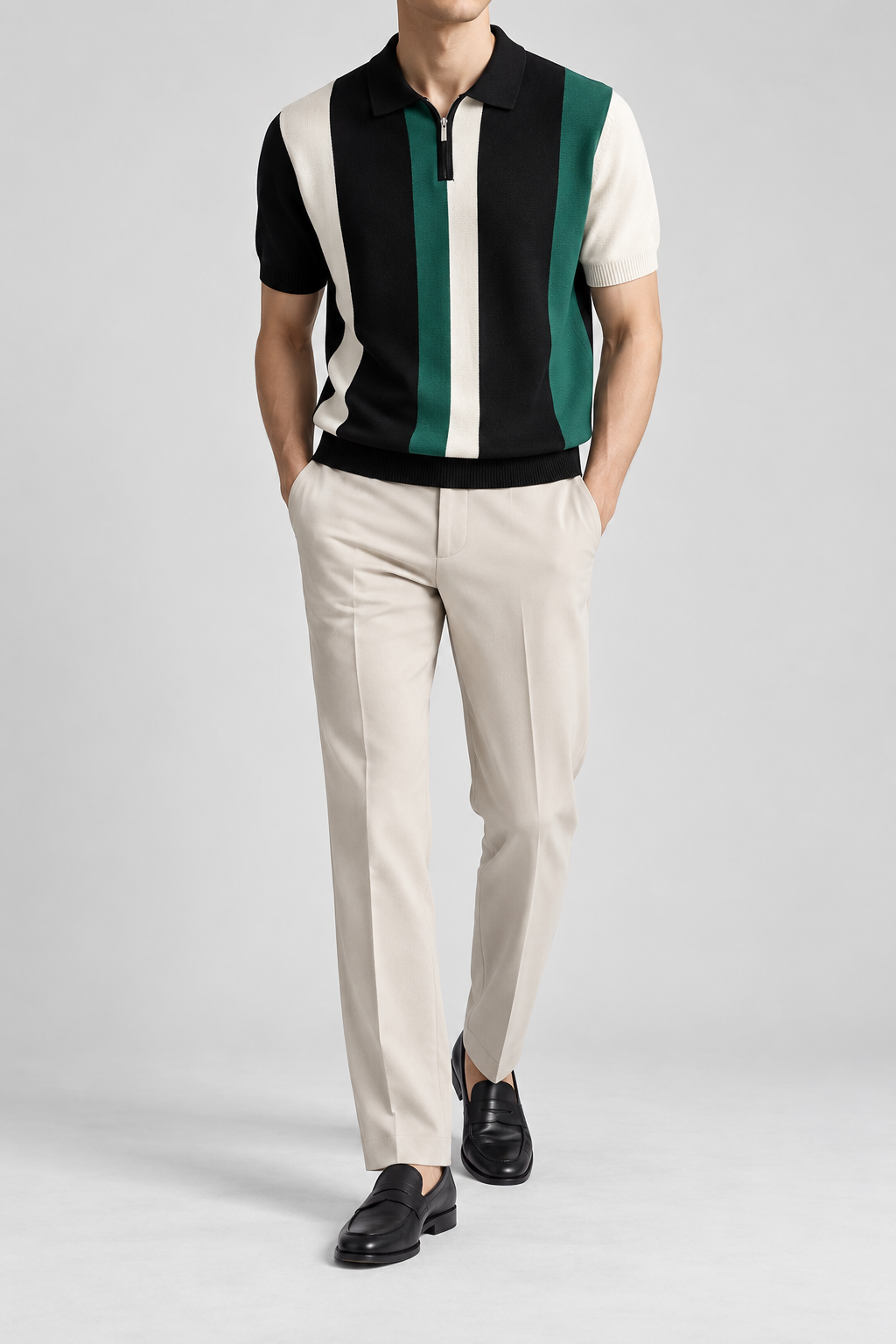 Men's Cooling Cable Knit Polo Shirt