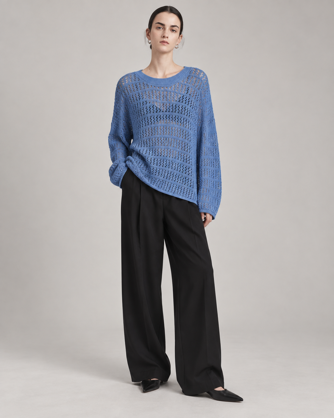 Women’s Klein Blue Openwork Knit Cover-Up