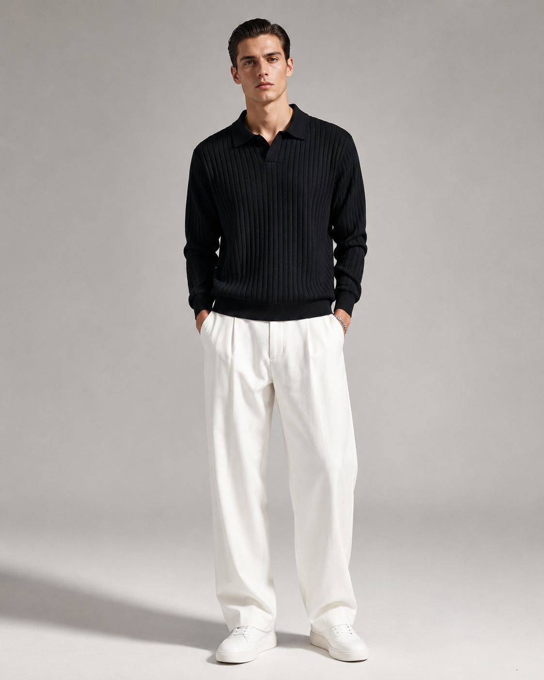 Men’s Old-Money Style Cool-Touch Ribbed Knit Top