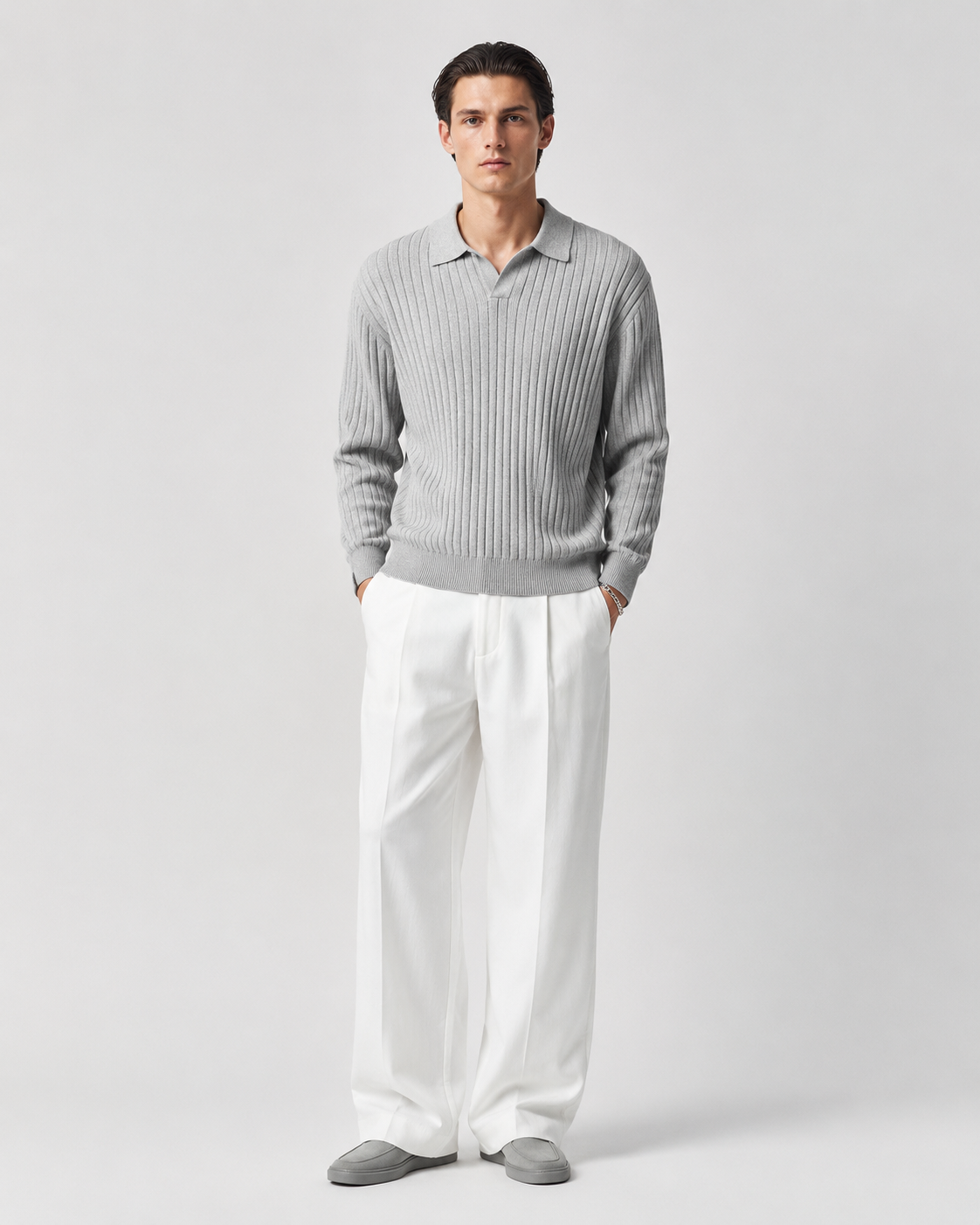 Men’s Old-Money Style Cool-Touch Ribbed Knit Top