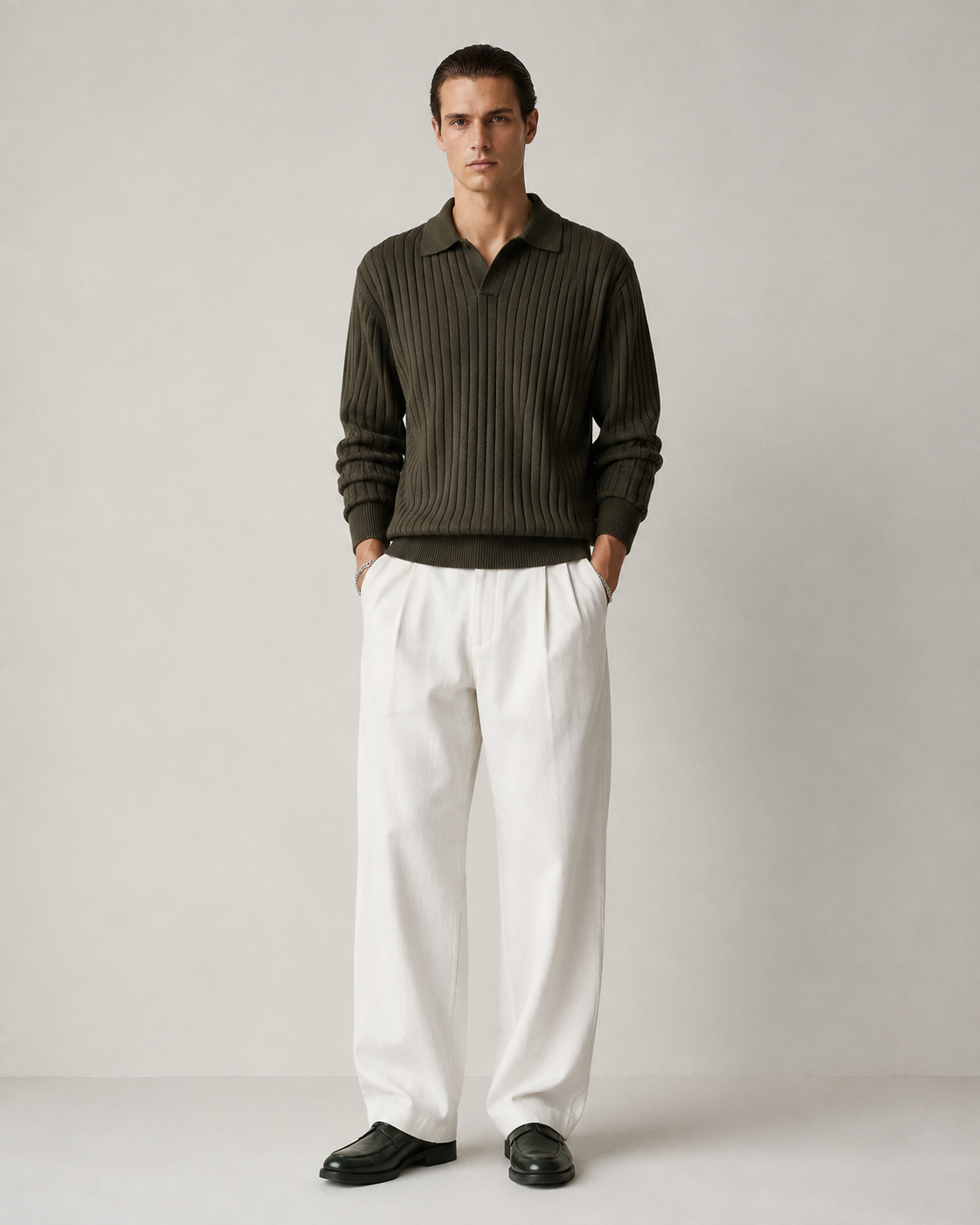 Men’s Old-Money Style Cool-Touch Ribbed Knit Top