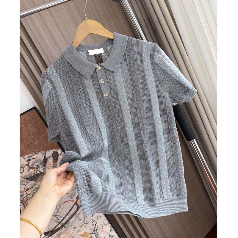 Men’s Old-Money Style Cool-Touch Mesh Knit Shirt
