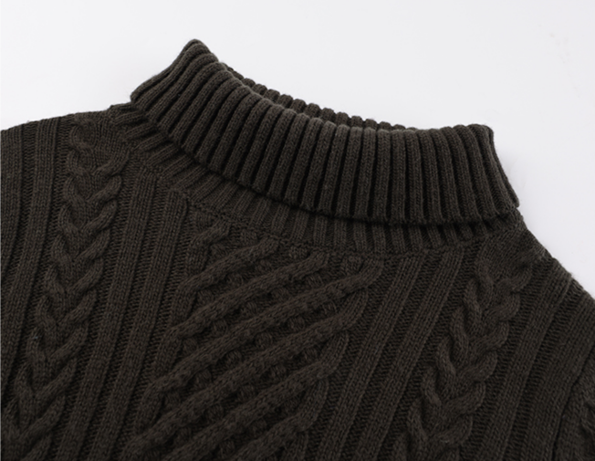 Women’s Thick Wool Blend Cable Knit Turtleneck Sweater