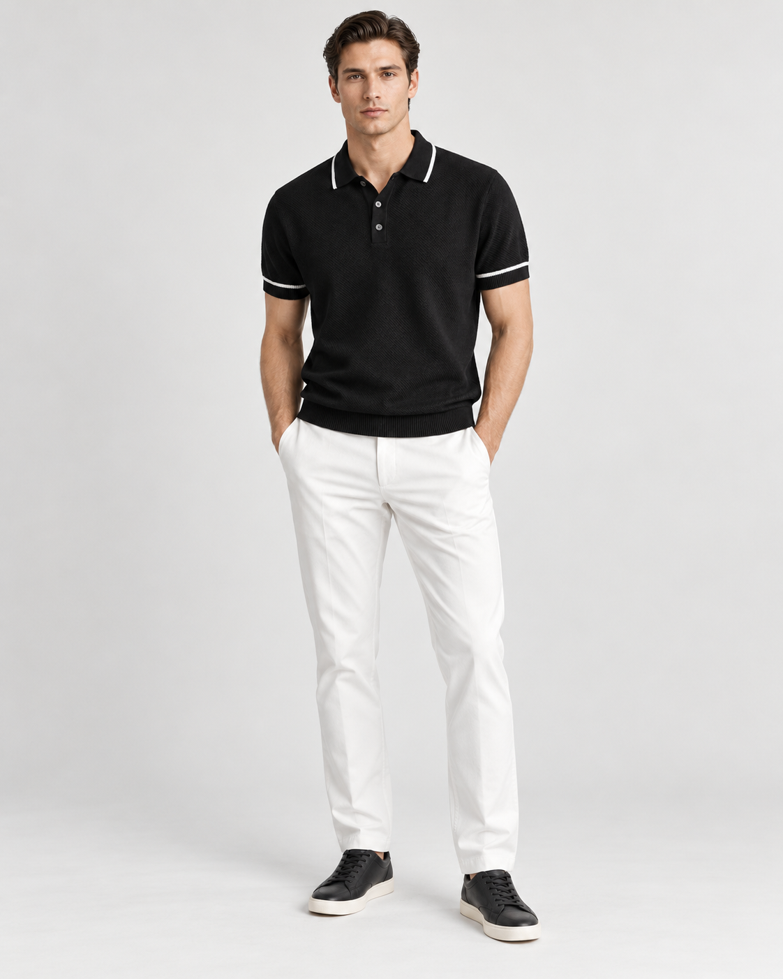 Men’s Old-Money Style Cool-Touch Honeycomb Polo Shirt