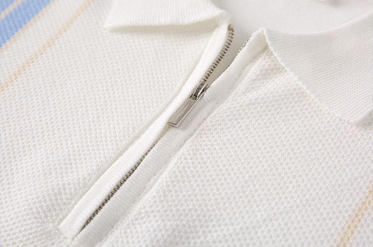 Men's Cooling Honeycomb Knit Half Zip Polo Shirt
