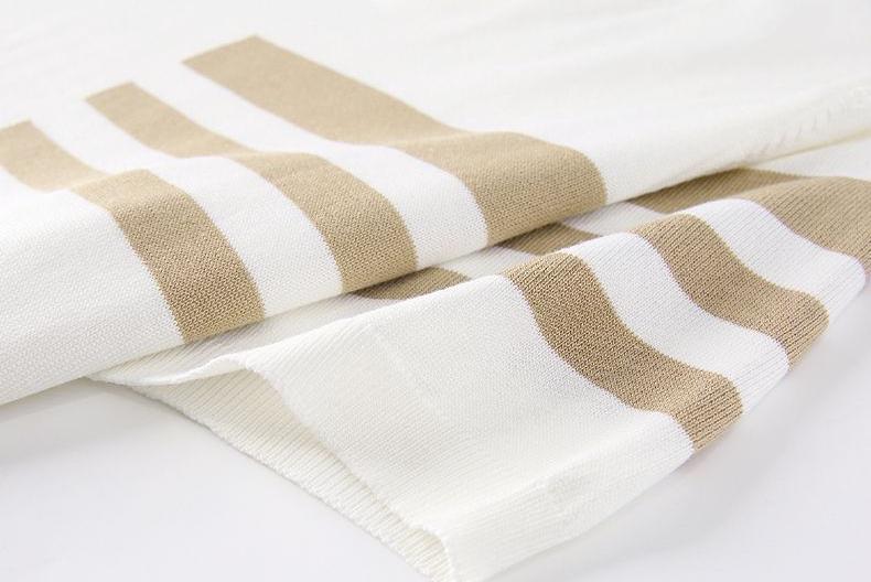 Men's Cooling Stripe Jacquard Knit Short Sleeve Shirt