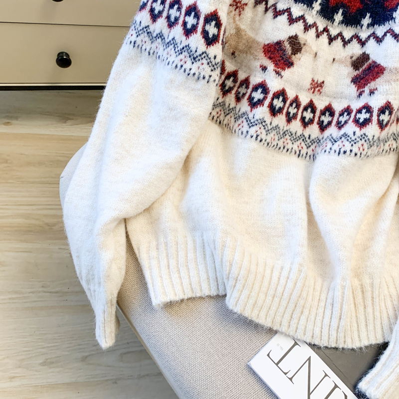 Women's Retro Christmas Holiday Jacquard Knit Sweater
