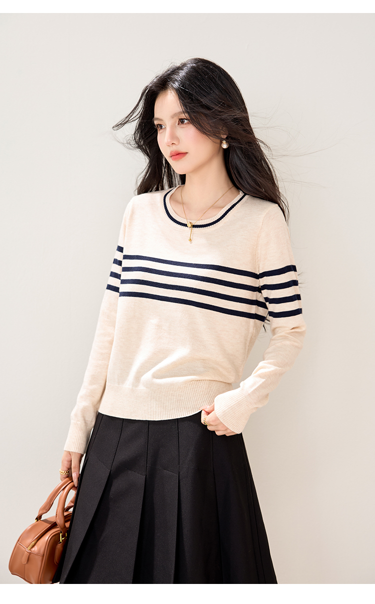 Women's Striped Jacquard Knit Sweater
