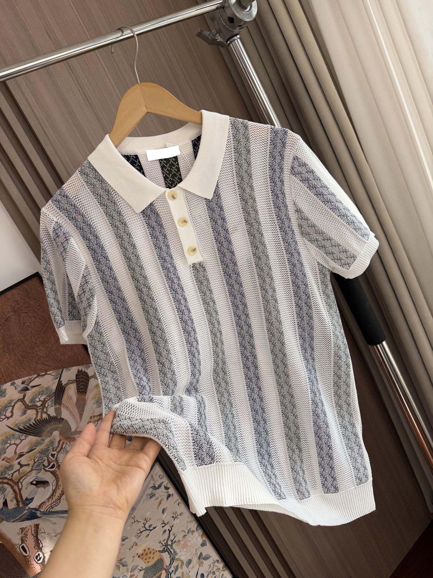 Men’s Old-Money Style Cool-Touch Mesh Knit Shirt
