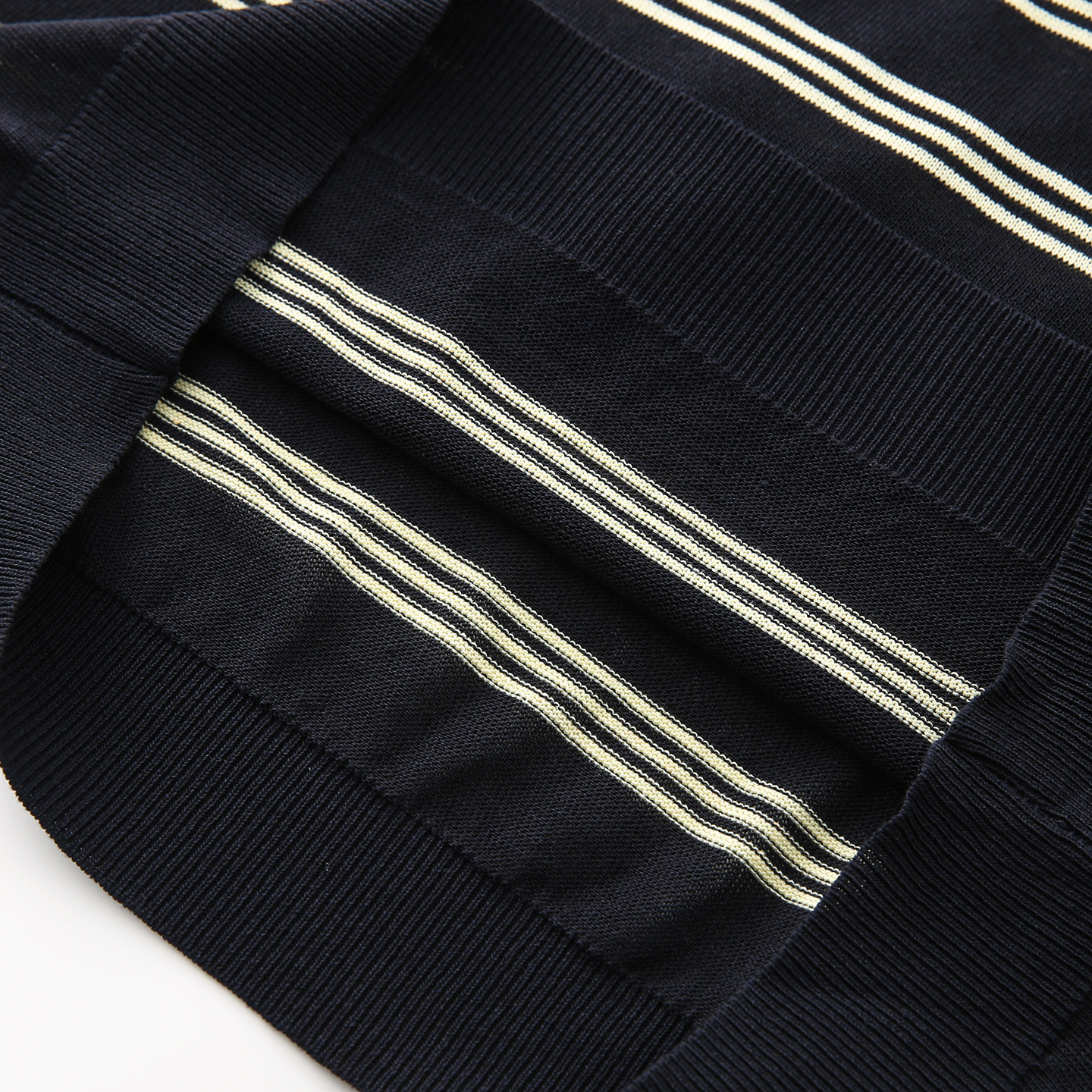 Women's Lyocell Linen Blend Striped Knit Polo