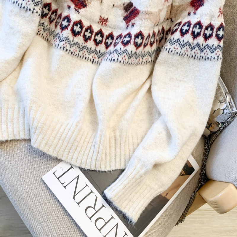Women's Retro Christmas Holiday Jacquard Knit Sweater