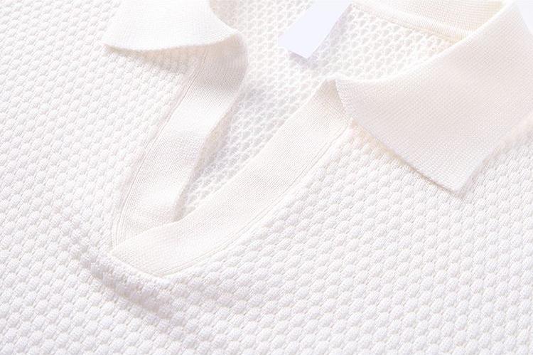 Men’s Old-Money Style Cool-Touch Honeycomb Knit Polo