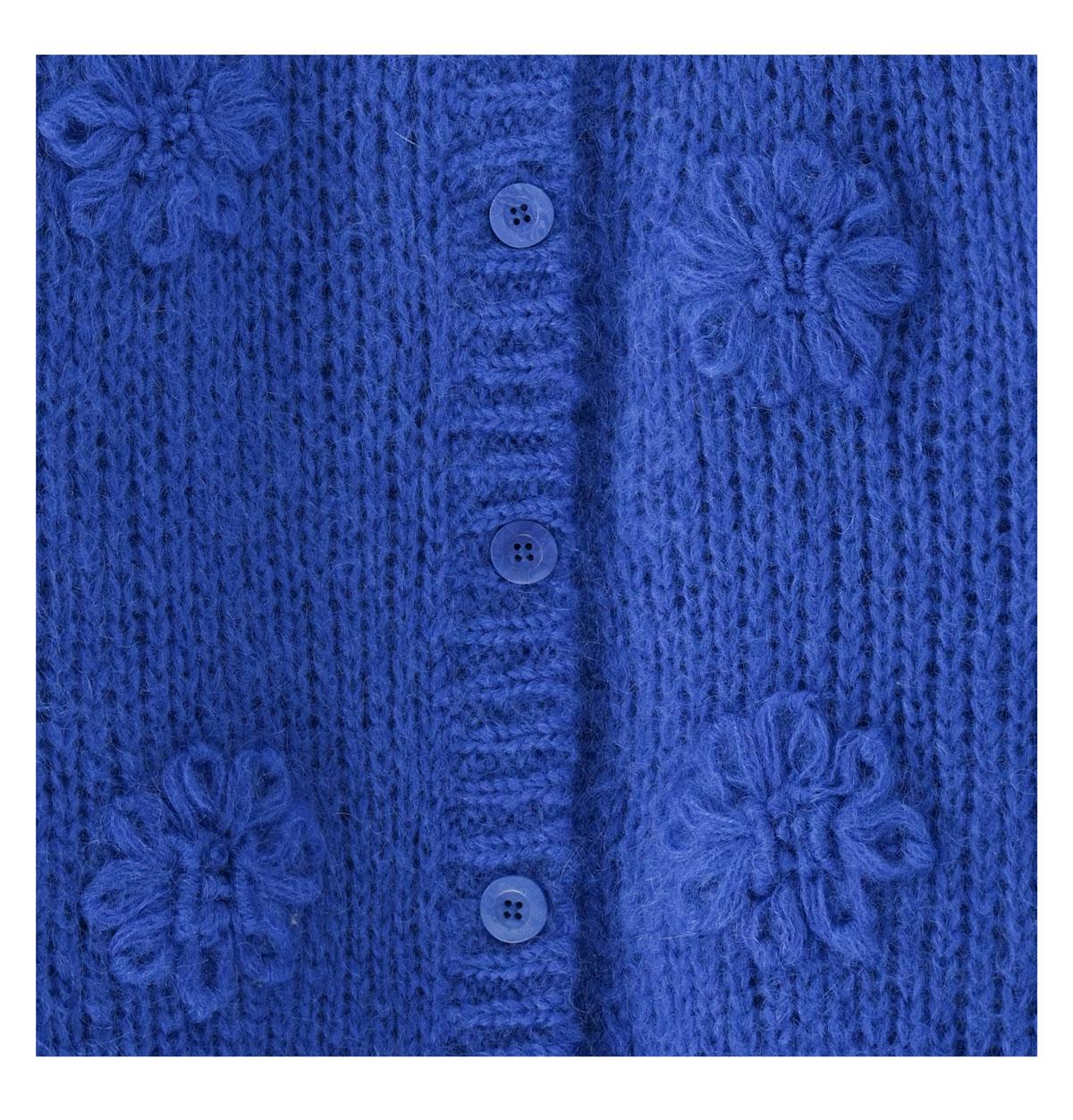 Women's Mohair Hand Embroidered Floral Knit Sweater