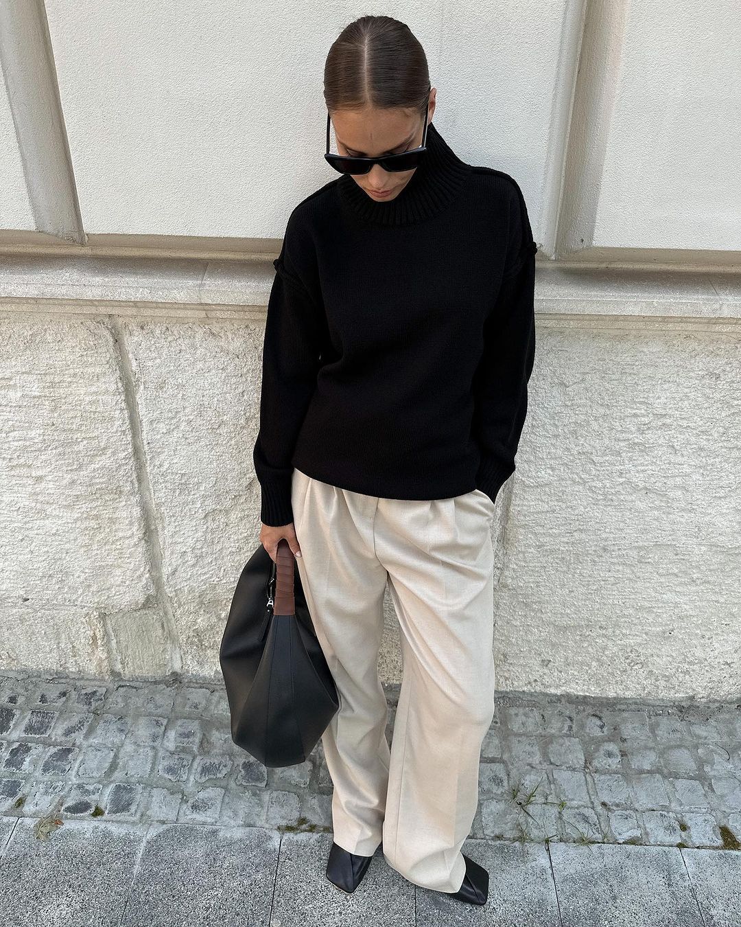 Women's Patchwork Turtleneck Knit Sweater